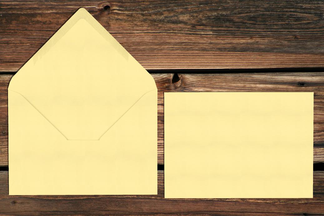 Briefhüllen 120x180 mm Nassklebend Zartgelb 120 g/qm